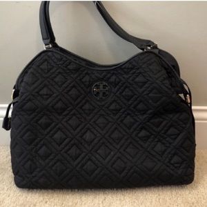 Tory Burch Black Quilted Diaper Bag